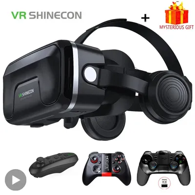 Shinecon Viar 3D Virtual Reality VR-Brille Headset-Geräte Helmlinsen Brille Smart für Smartphones Telefonspiel Mobile Viewer