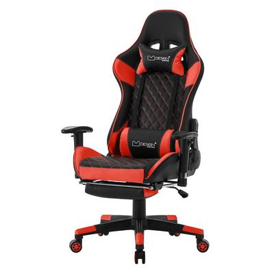 ML-Design Gamingstuhl mit ausziehbarer Fußstütze 2D Armlehne Schwarz/Rot aus Kunstleder