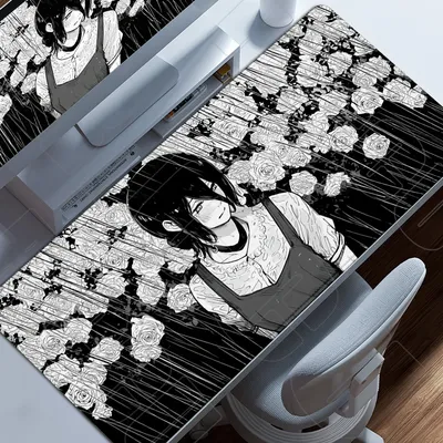HD Chainsaw Man XXL Mauspad Anime Reze Gamer Makima Gaming PC Zubehör Mauspads Große Tastatur Schreibtischunterlage Computertastatur