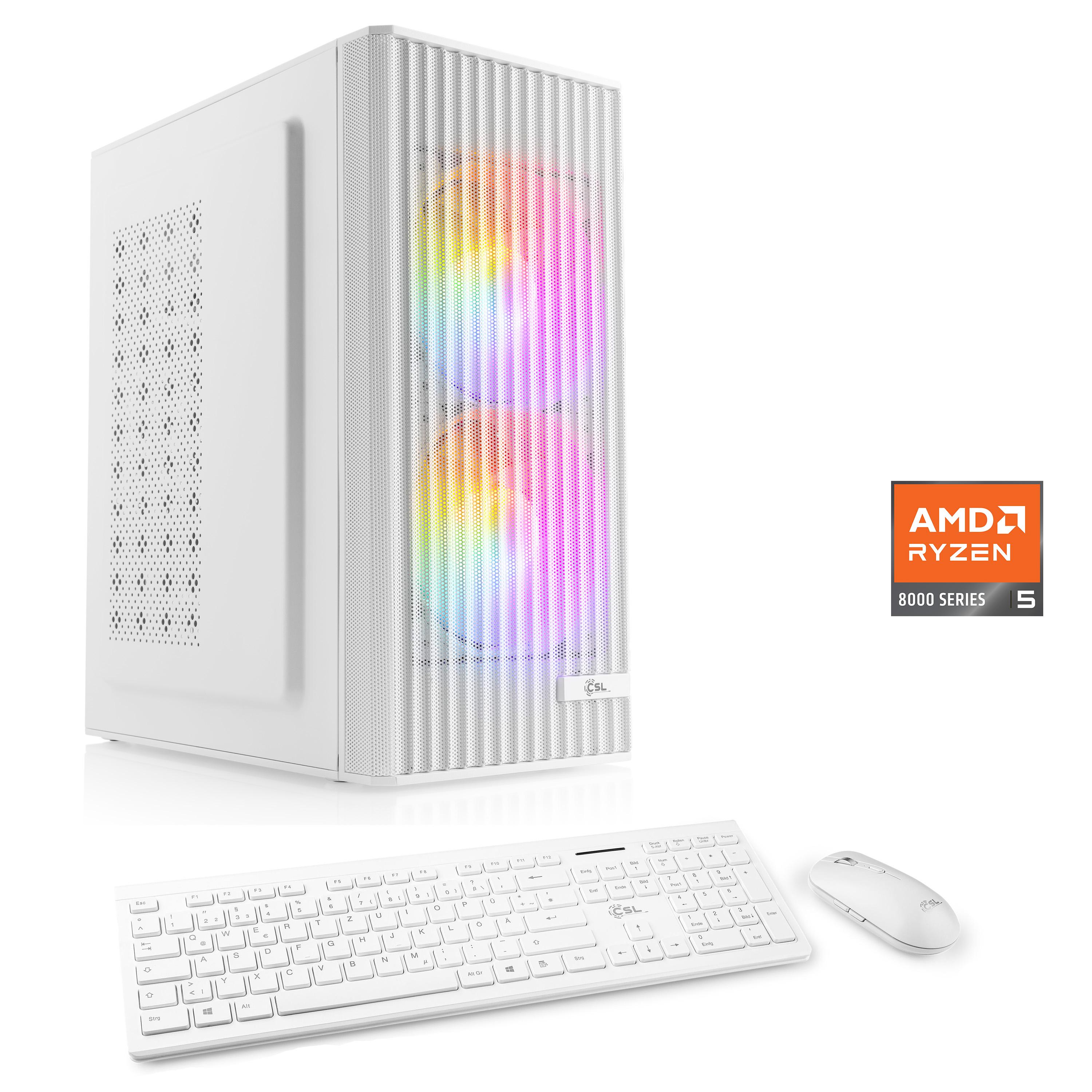 CSL PC "Spectrum V26124", weiß, Microsoft Windows 11 Home (64 Bit), 16 GB RAM 1.000 GB SSD, Desktop-PCs, PC
