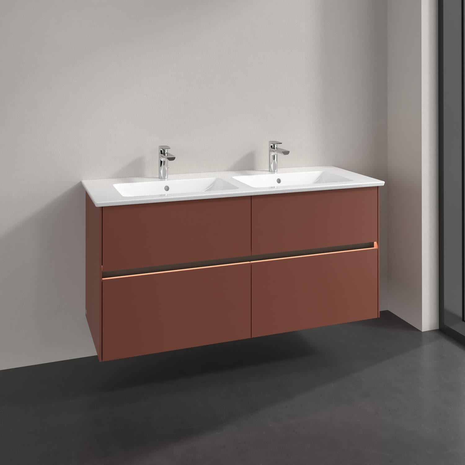 Villeroy & Boch Collaro Waschtischunterschrank 126,1 x 61 cm , mit LED-Beleuchtung, mit 4 Auszügen