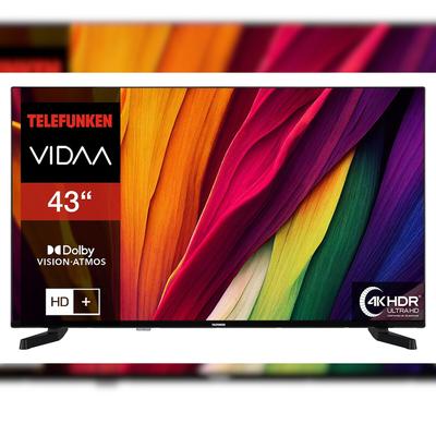 Telefunken D43U790B2CW Fernseher 43 Zoll Smart TV VIDAA 4K UHD, HDR Dolby Vision, HD+ (2026)