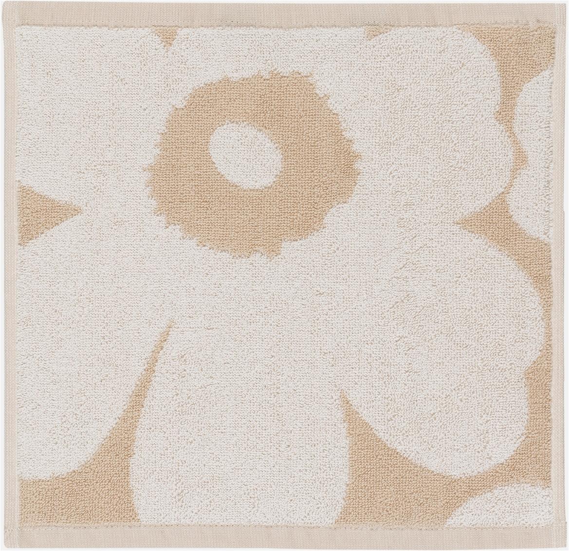 Seiftuch MARIMEKKO "UNIKKO", beige,weiß, B:30cm L:30cm, Frottee, Obermaterial: 100% Baumwolle, Handtücher, 100% Baumwolle, angenehm weich, 30 x 30 cm