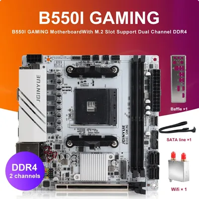 JINGYUE B550I GAMING Motherboard AM4 PCIe 4.0 Dual M.2 DDR4 Mini-ITX für AMD Ryzen 5000 4000 Gaming PC