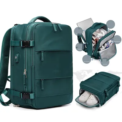 Frauen Reiserucksack Teenager Mädchen USB-Aufladung Business Laptop Rucksack mit Schuhtasche 15,6 Zoll wasserdichter Schulrucksack