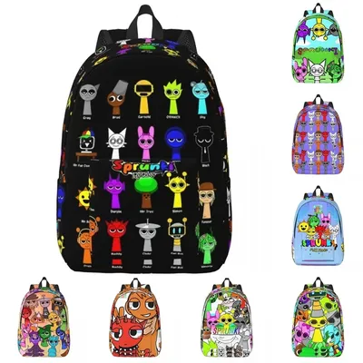 Beats Funny Sprunki Game Rucksack Herren Damen Teenager Schule Business Tagesrucksack Incredibox Musik Laptop Computer Umhängetasche Geschenk