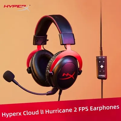 Original HyperX Cloud 2 II Gaming Headset Hi-Fi 7.1 Surround Sound Abnehmbares Mikrofon mit USB-Soundkarte für PC PS5 PS4 PS6