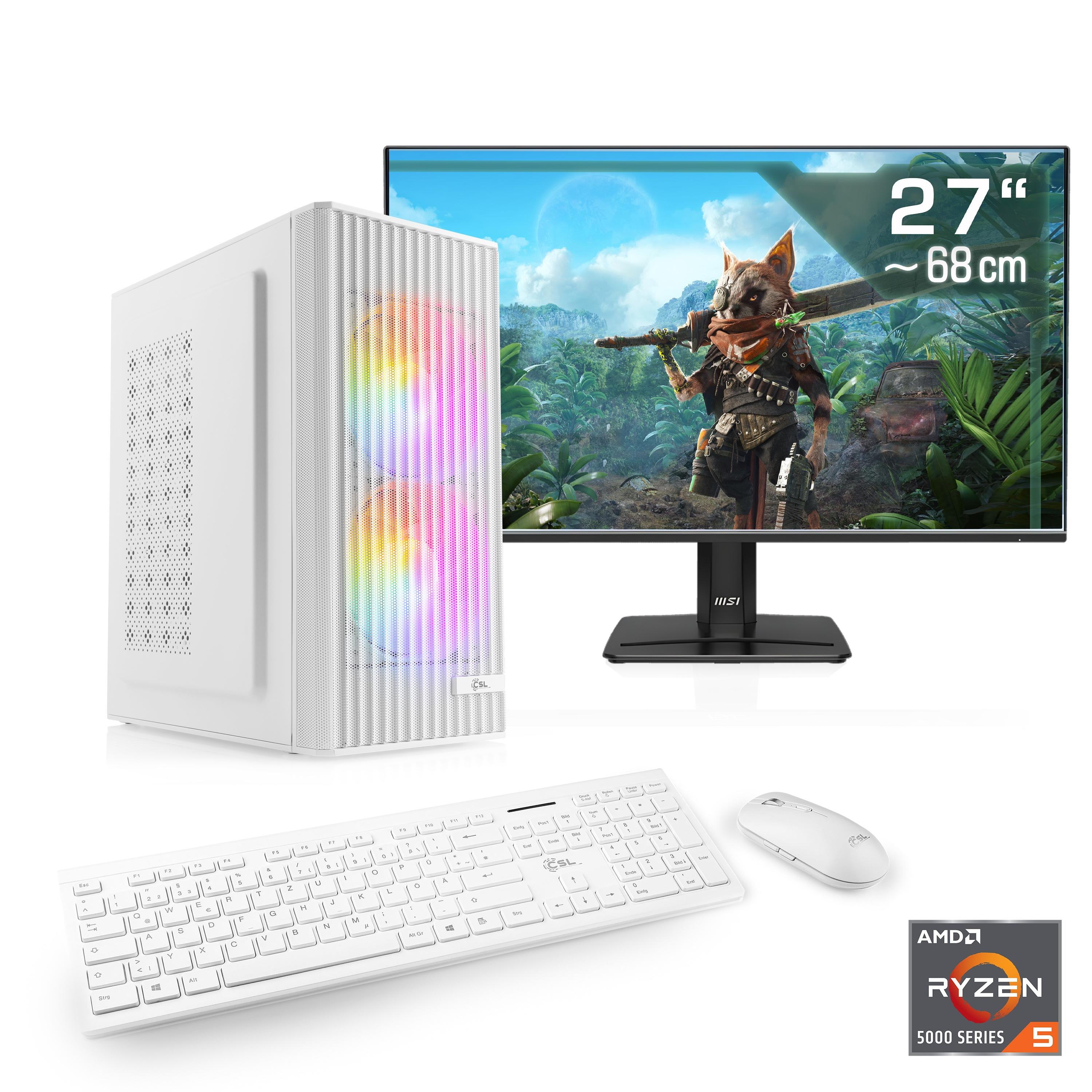 CSL PC-Komplettsystem "Spectrum V25263", Energieeffizienz: E (A-G), weiß, Microsoft Windows 11 Home (64 Bit), 16 GB RAM 1.000 GB SSD, Computer_Komplettsysteme