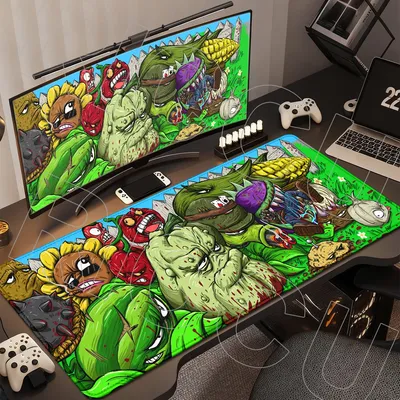XXL HD-Druck PVZ Plants vs. Zombies Alle Szenen Mauspad Großes Mauspad Tastatur Laptop Gaming PC Zubehör Anime Schreibtischunterlage
