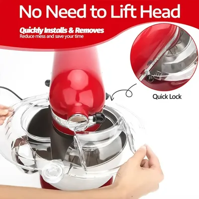 Abnehmbarer Spritzschutz mit Klappdeckel, passend für KitchenAid 4,5-5QT Tilt-Head-Standmixer, Premium-Schüsselzubehör