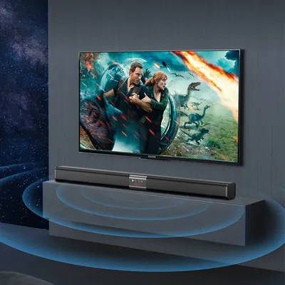 Soundbar Kabelloser Lautsprecher, Eingebauter Akku, Dual-Lautsprecher Desktop-Soundbar, Surround-Sound, Heimkino-TV Kabelloser Lautsprecher