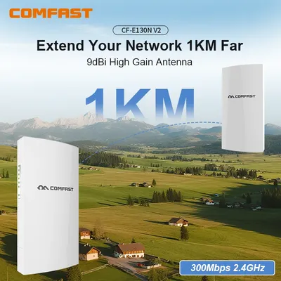 COMFAST 1KM WIFI Range Access Wireless Outdoor CPE Router Extender 2,4G 300M WiFi Bridge Access Point AP Antenne WI-FI Repeater