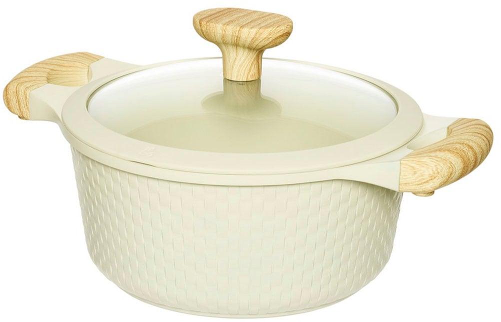 Bratentopf RESTO KITCHENWARE "Ran, Kochtopf antihaftbeschichtet und spülmaschinenfest", beige, B:20cm H:9,5cm L:29,5cm Ø:20cm, Töpfe, Bratentopf, Geeignet für alle Herdarten, auch Induktion, im Geschenkkarton