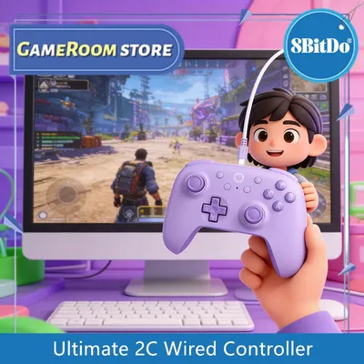 Neuer 8BitDo Ultimate 2C Wired Gaming Controller für PC Windows 10/11 Steam Deck Raspberry Pi Android Spielzubehör