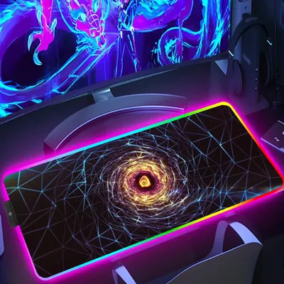 LED-Beleuchtung RGB Mauspad E-Sports Gaming Tastaturunterlage Cyber ​ ​ Heart PC-Zubehör Schreibtischunterlage Mauspad Gamer-Matten Anime-Mauspads
