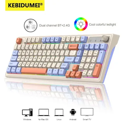 Dual Bluetooth Tastatur 2,4G Drahtlose Tastatur RGB Hintergrundbeleuchtung Wiederaufladbare Gaming Tastatur Für MacBook iPad Tablet PC Zubehör