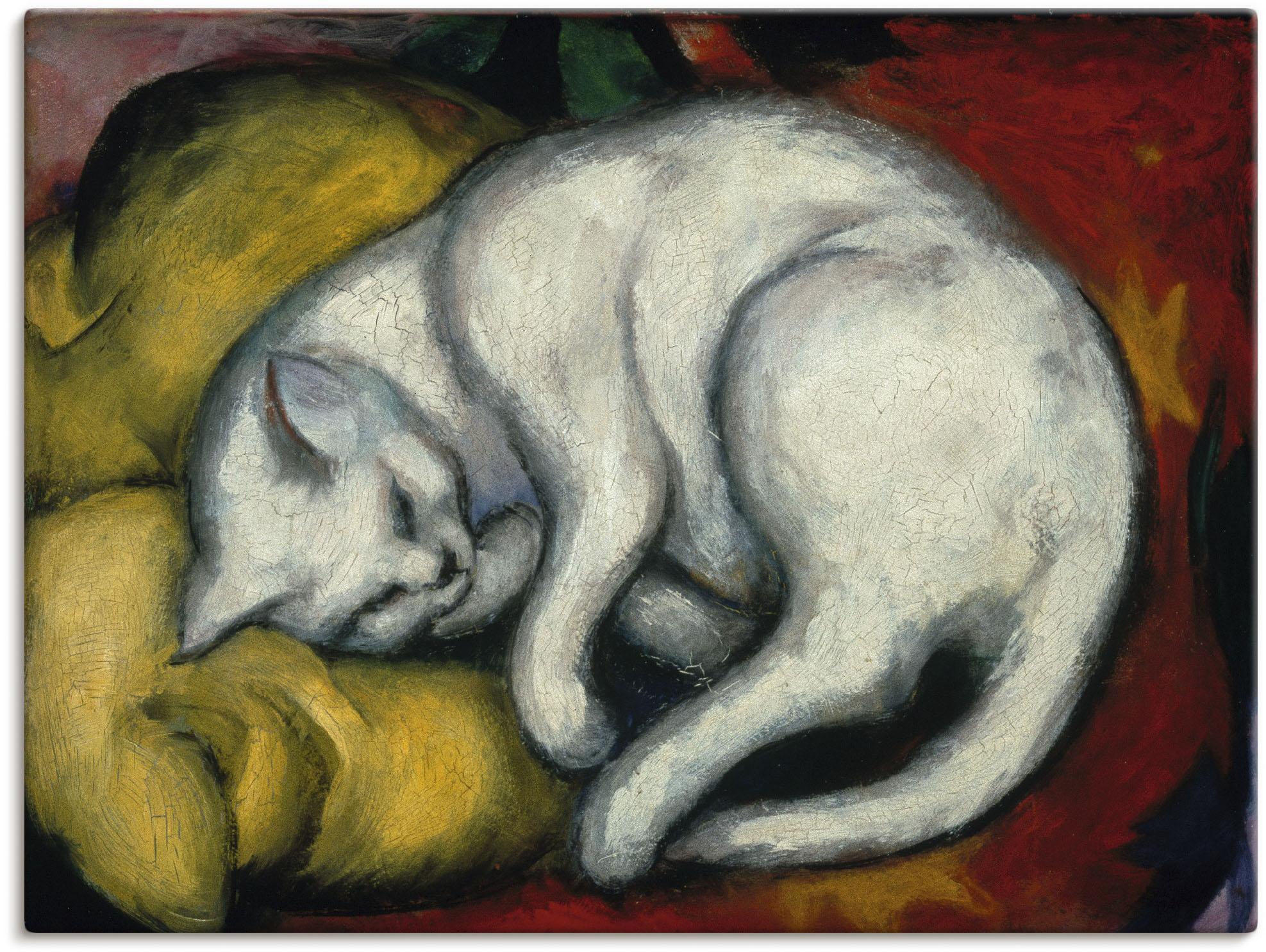Wandbild ARTLAND "Die weisse Katze. 1912", weiß (farbe bild(er): weiß), B:120cm H:90cm, Bilder, als Leinwandbild, Poster in verschied. Größen