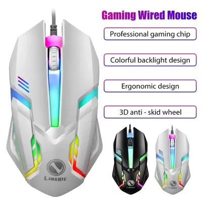 Limei S1 E Sport LED Leuchtende Hintergrundbeleuchtung Wired Maus USB Wired Für Desktop Laptop Stumm Büro Computer Gaming Maus