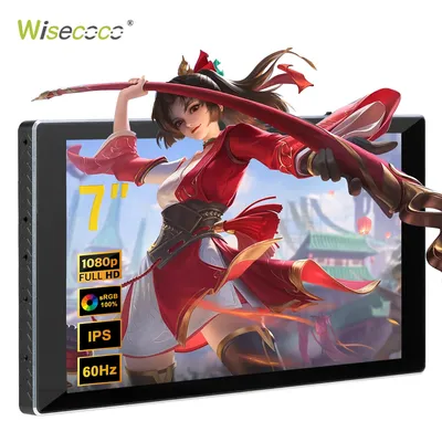 Wisecoco 7 Zoll tragbarer Touch-Monitor 1920 x 1080 FHD HDMI Typ C Computerdisplay für Laptop Gaming PC Raspberry Pi XBox Switch