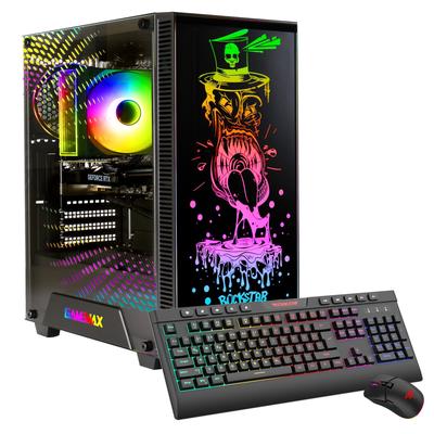 GAMEMAX Gaming-PC "Rockstar 8002 AMD Ryzen 7 5700X 16GB 1TB SSD RTX 5060Ti", schwarz, Microsoft Windows 11 Home (64 Bit), 16 GB RAM 1.000 GB SSD, Desktop-PCs, Windows 11