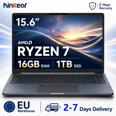 Ninkear A15 Plus Notebook AMD Ryzen 7 5825U 16GB RAM 1TB SSD 15,6 Zoll FHD IPS Display Windows 11 WiFi 6 Fingerabdrucksensor Beleuchtete Tastatur Business Laptop aus Metall