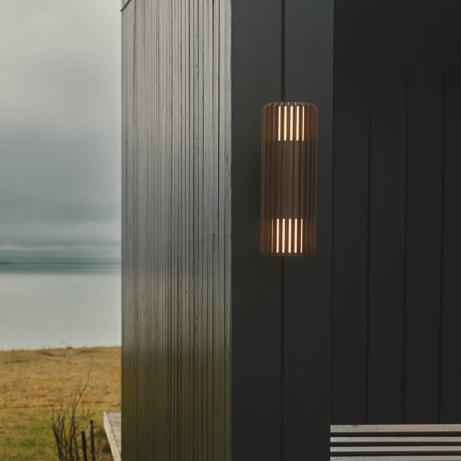 Nordlux Außenwandleuchte Aludra Double, dimmbar, braun / rost, Aluminium, Wandleuchte außen
