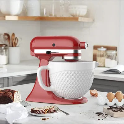 Gvode Keramikmischeraufsatz, passend für 4,5 5Q Standmixer mit neigbarem Kopf, Keramikschüssel für Kitchenaid-Mixer, 5 QT für Kitchenaid-Schüssel