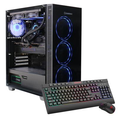 GAMEMAX Gaming-PC "Draco XD 7980 AMD Ryzen 5 9600X 16GB DDR5 1TB SSD RX 9070", schwarz, Microsoft Windows 11 Home (64 Bit), 16 GB RAM 1.000 GB SSD, Desktop-PCs, Windows 11, DDR5 RAM, Wasserkühlung