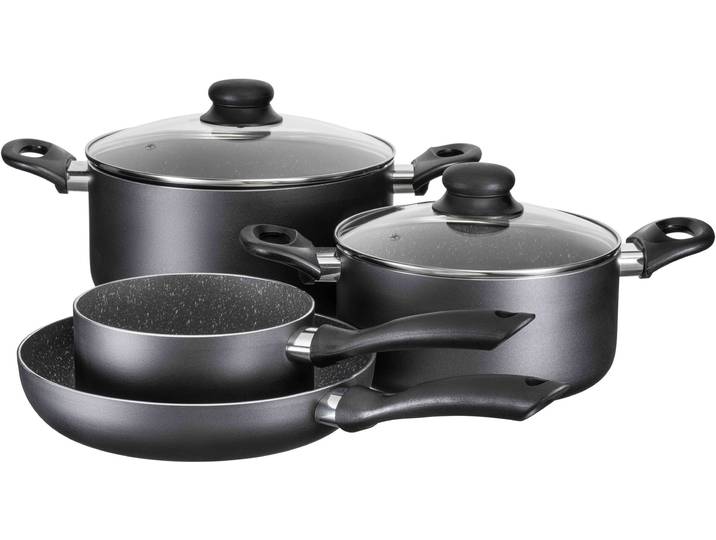 Topf-Set MÄSER Kochtopf-Set Izar, Aluminium , schwarz, Töpfe