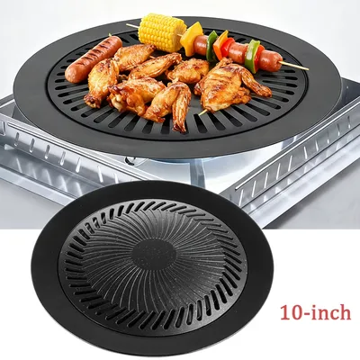 KOSUN Koreanische Rauchfreie BBQ-Grillpfanne, Antihaft-Grillplatte, Grillzubehör für Gas- & Kassettenherde, für Innen- und Außenbereich