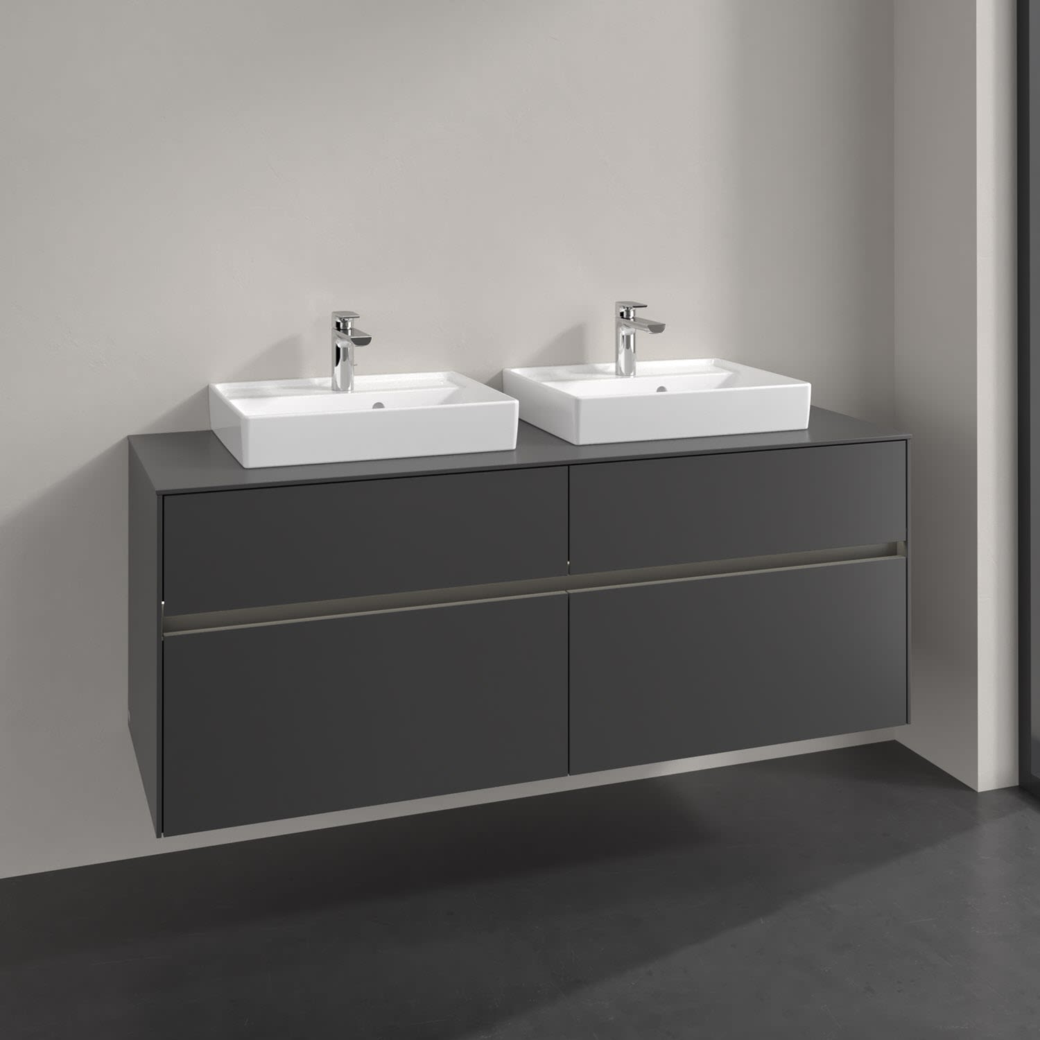 Villeroy & Boch Collaro Waschtischunterschrank 140 x 54,8 cm , mit LED-Beleuchtung, mit 4 Auszügen