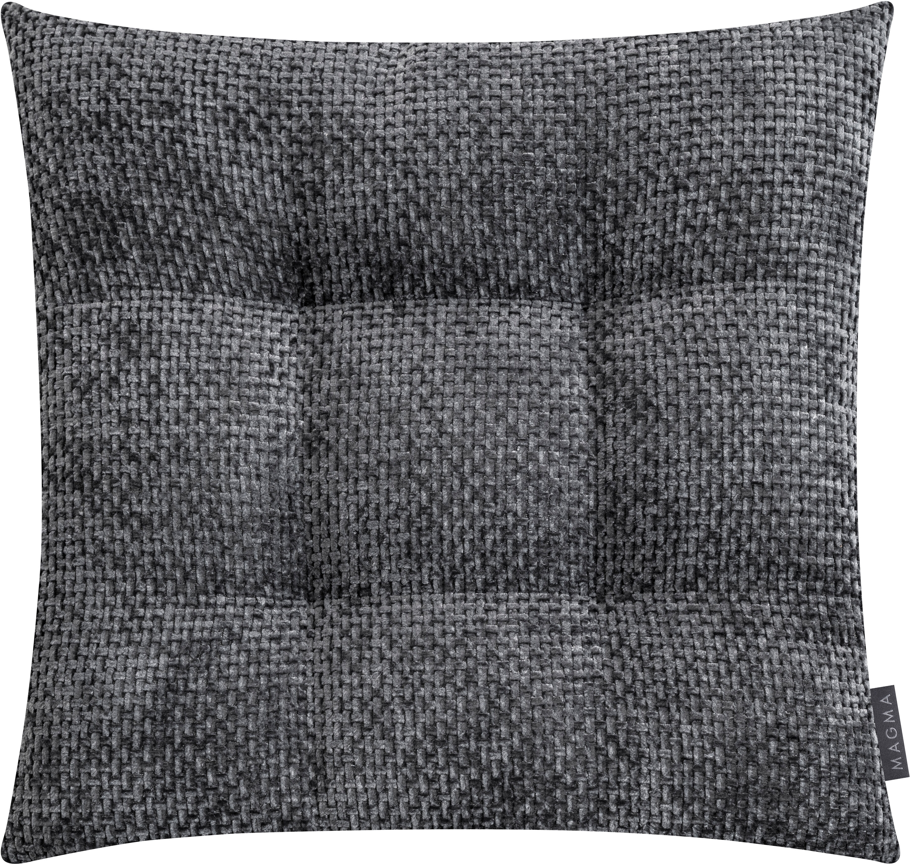Stuhlkissen MAGMA HEIMTEX "ARLO Stuhlkissen Form 55", anthrazit, gesteppt unifarben, B:35cm H:5cm L:35cm, Chenille, Faserbällchen (Polyester), Polyester, Dekokissen_Sitzkissen_Kissenhüllen, Stuhlkissen, Komfort trifft Stil: Hochwertiges Stuhlkissen mit ro