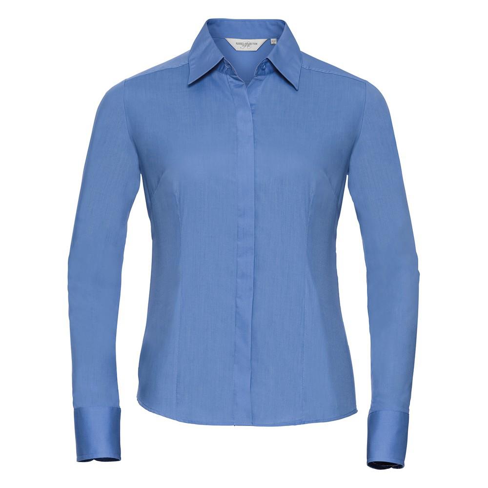 Russell Collection - Formelles Hemd für Damen Langärmlig (Business-Blau)