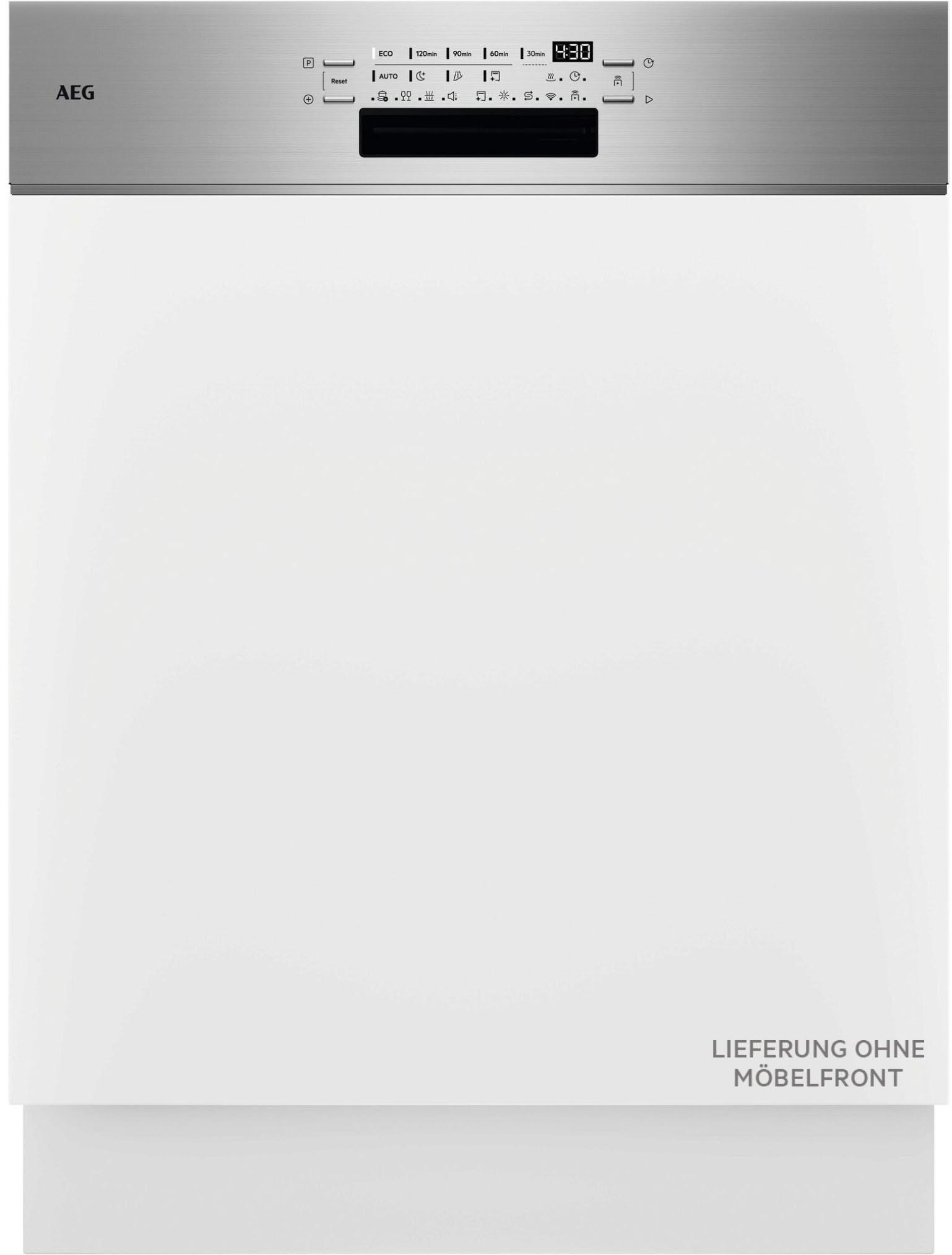 AEG teilintegrierbarer Geschirrspüler "GT8200B4SCM", Energieeffizienz: B (A-G), weiß (silberfarben), B:59,6cm H:81,5cm T:58cm, Geschirrspüler, ComfortLift Unterkorb: Be- und Entlade deine Spülmaschine ohne Bücken