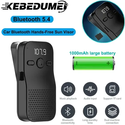 Bluetooth 5,4 Freisprecheinrichtung Car Kit Lautsprecher Wireless Audio Receiver MP3 Musik Player Noise Cancelling Für Auto Sonnenblende Clip