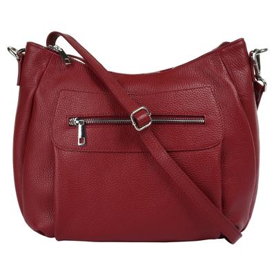 Umhängetasche SAMANTHA LOOK, Damen, Gr. B/H/T: 30cm x 25cm x 7cm onesize, rot, Leder, unifarben, Taschen Umhängetasche, echt Leder, Made in Italy
