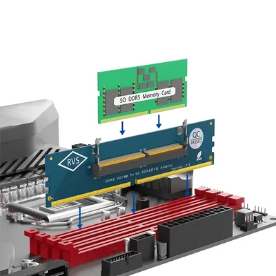 Laptop DDR5 SO-DIMM zu Desktop DIMM Speicheradapter Gaming Laptop PC Speicherkarten-Konverter RAM DDR5 U-DIMM Adapter Anschlusskarte
