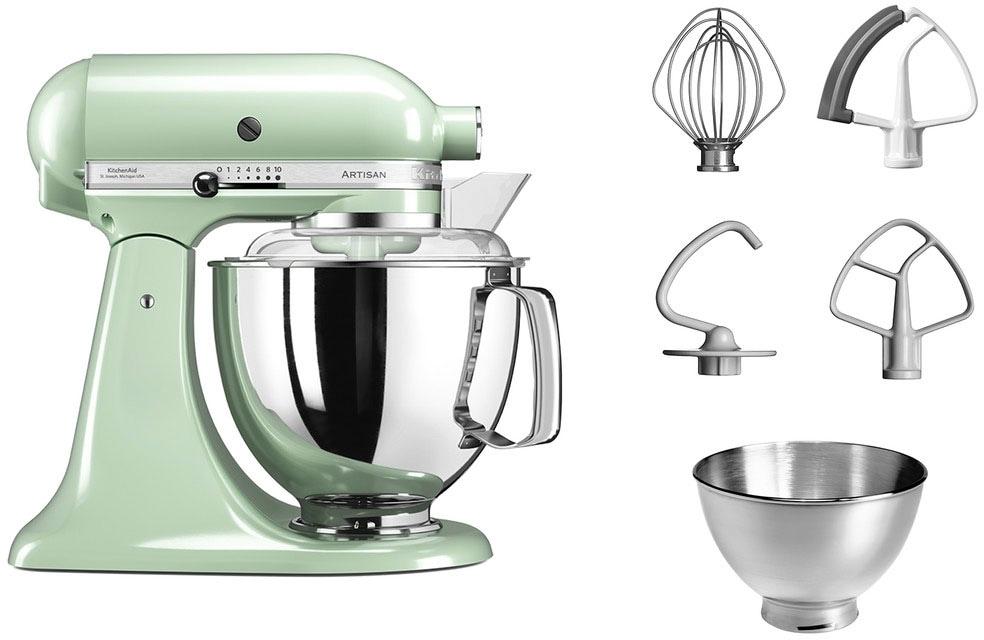 KITCHENAID Küchenmaschine "5KSM175PSEPT PISTAZIE", grün (pistazie), B:24cm H:36cm T:37cm, Küchenmaschinen, mit Zubehör im Wert von ca. 112,-€ UVP, Küchenmaschine