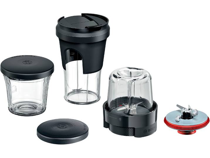 BOSCH Zerkleinereraufsatz MUZS68TM TastyMoment 5-in-1 Multi-Zerkleinerer-Set , schwarz (anthrazit, transparent), Küchenmaschinen-Aufsätze