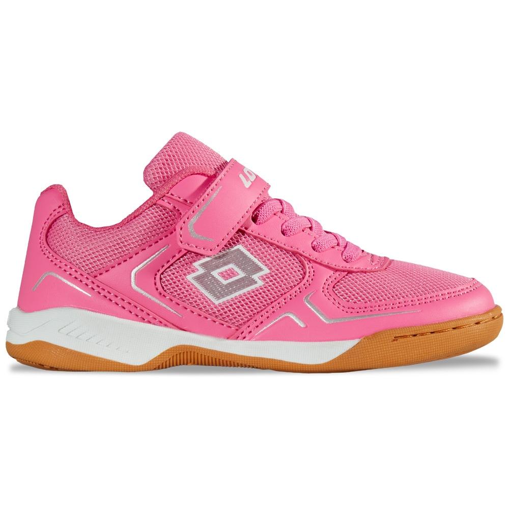 Hallenschuh LOTTO, Kinder, Gr. 40, leuchtendespink, weiß, Kunstfaser, Synthetik, mehrfarbig, Schuhe Hallenschuh, - in kinderfußgerechter Passform