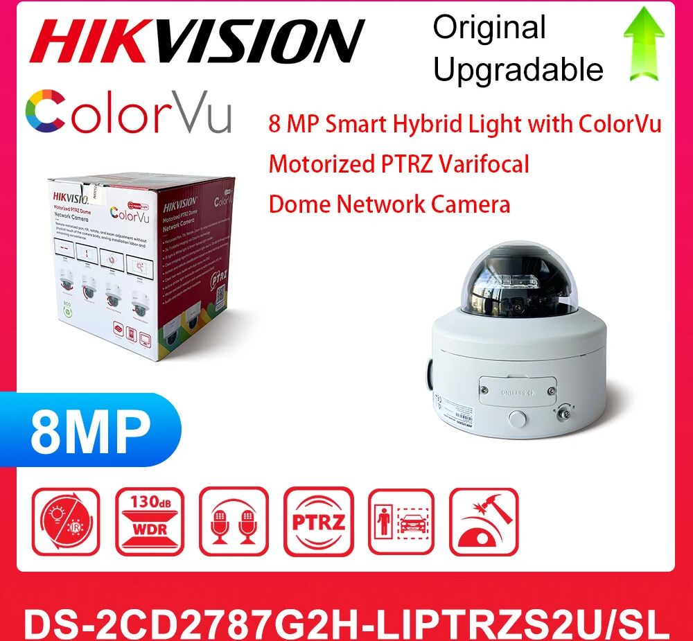 Original Hikvision DS-2CD2787G2H-LIPTRZS2U/SL 2,8–12 mm 8 MP ColorVu motorisierte PTRZ Varifokal-Dome-Netzwerk-CCTV-Systemkamera