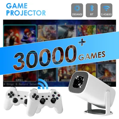 Android 11 Gaming Projektor P30MAX 64 GB TF Karte Wireless Gaming Controller Dual WIFI 1280*720 P Heimkino tragbare Projektor