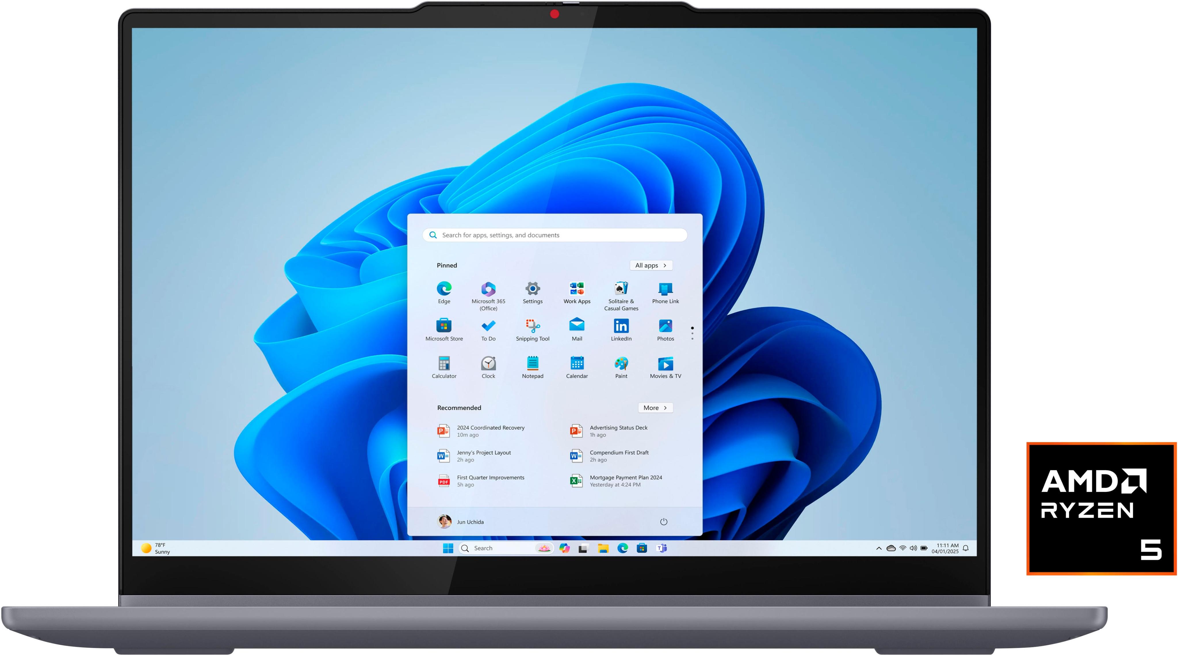 LENOVO Convertible Notebook "IdeaPad 5 2-in-1 14AKP10", grau (luna grau), 16 GB RAM 512 GB SSD, Ryzen™ AI 5, Windows11Home, Notebooks