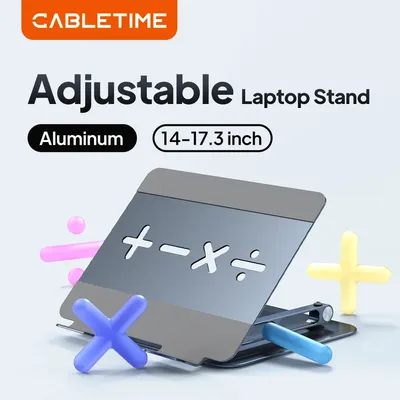 CABLETIME Aluminium-Laptop-Ständer, Tablet-iPad-Ständer für MacBook Air Pro, Halterung für Tablet-Ständer, Dell Gaming Laptop iPhone-Ständer