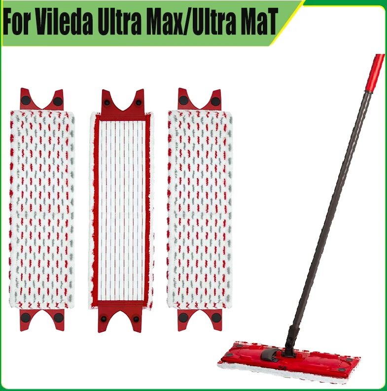 NONE Ersatz für Vileda UltraMax XL wiederverwendbares flaches Spin-Mopptuch, schnell trocknend, maschinenwaschbar, Mikrofaser-Bodenmopp-Pads, 51 x 14 cm
