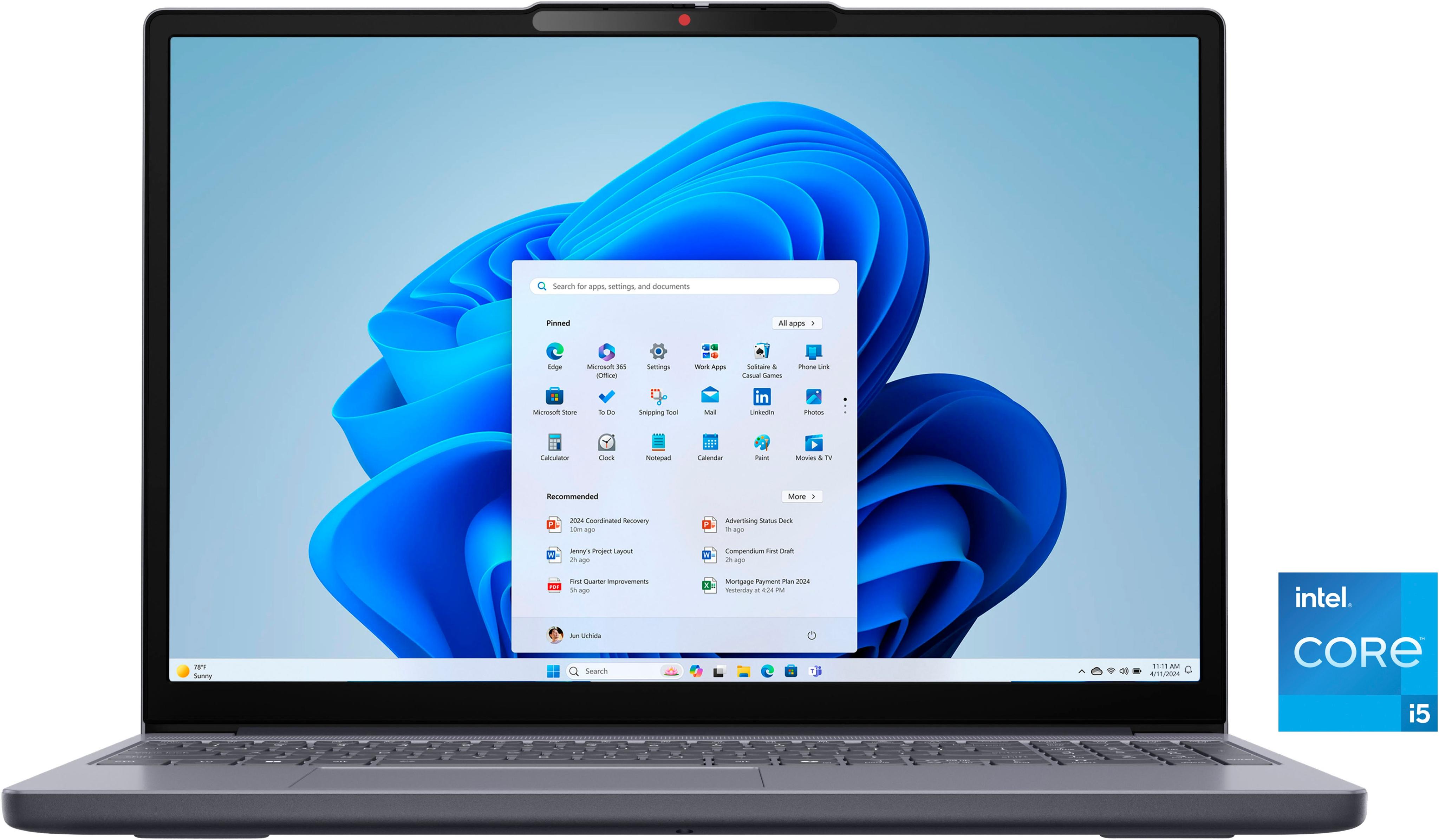 LENOVO Notebook "IdeaPad Slim 3 15IRH10", grau (luna grau), 16 GB RAM 1.000 GB SSD, Core i5, Windows11Home, Notebooks