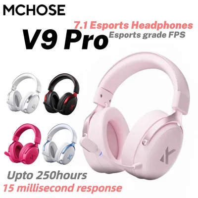 MCHOSE V9 Pro Gaming Wireless Headset Surround Sound Kopfhörer Noise Cancelling Mic Low Latency Lightweight für PS5 PC SWITCH