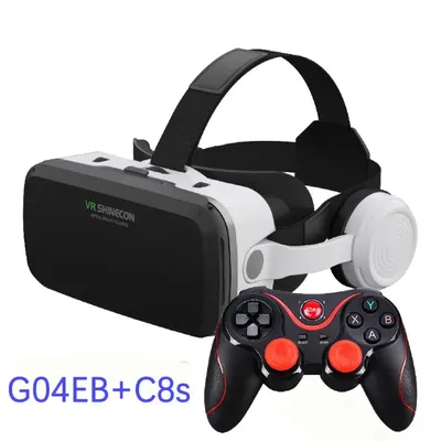 VR Shinecon Virtual Reality Casque Helm 3D-Brille für Smartphone Smartphone Headset Brille Fernglas Videospiel mit Objektiv