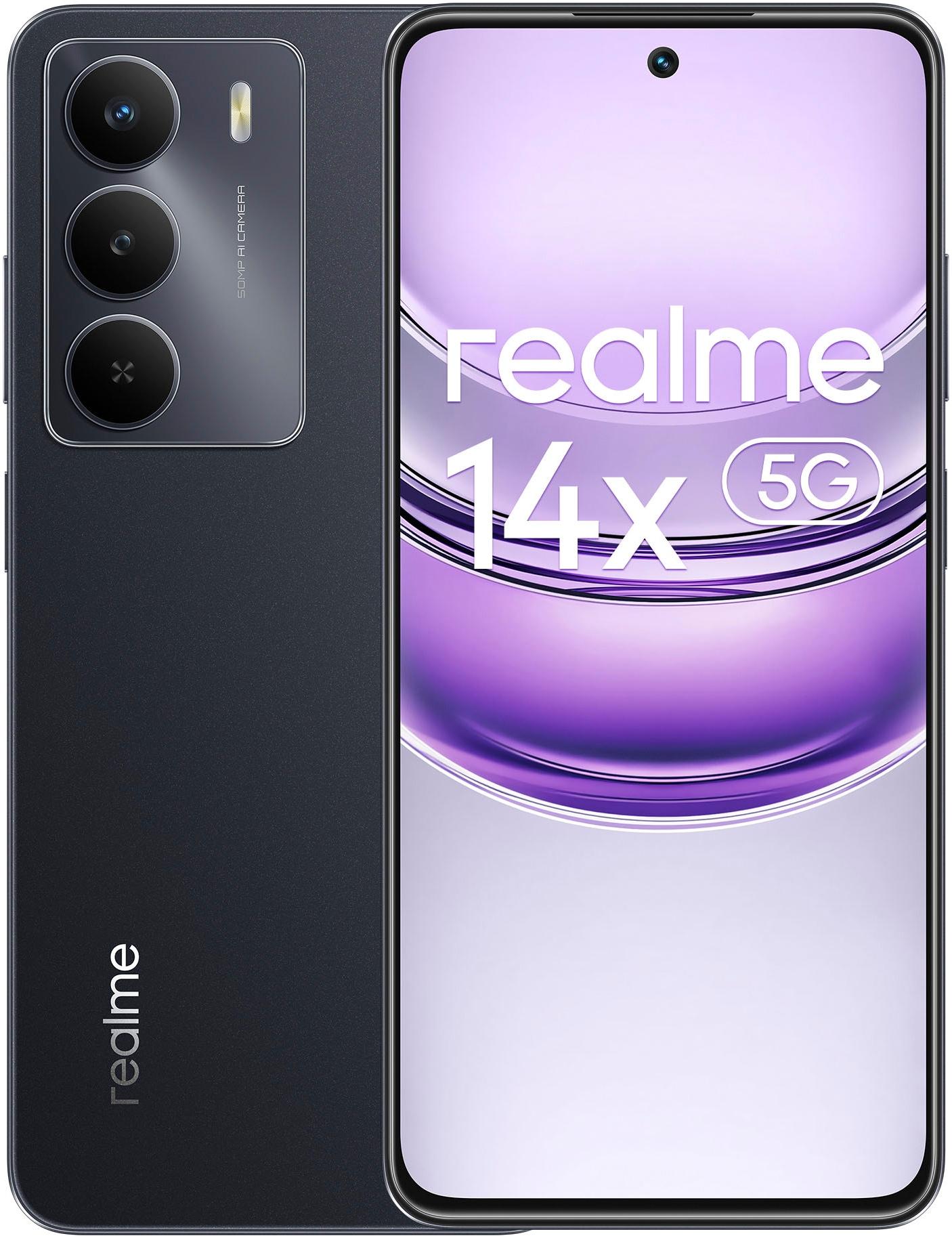 REALME Smartphone "14x 5G 128GB", schwarz (carbon schwarz), 128 GB, Mobiltelefone