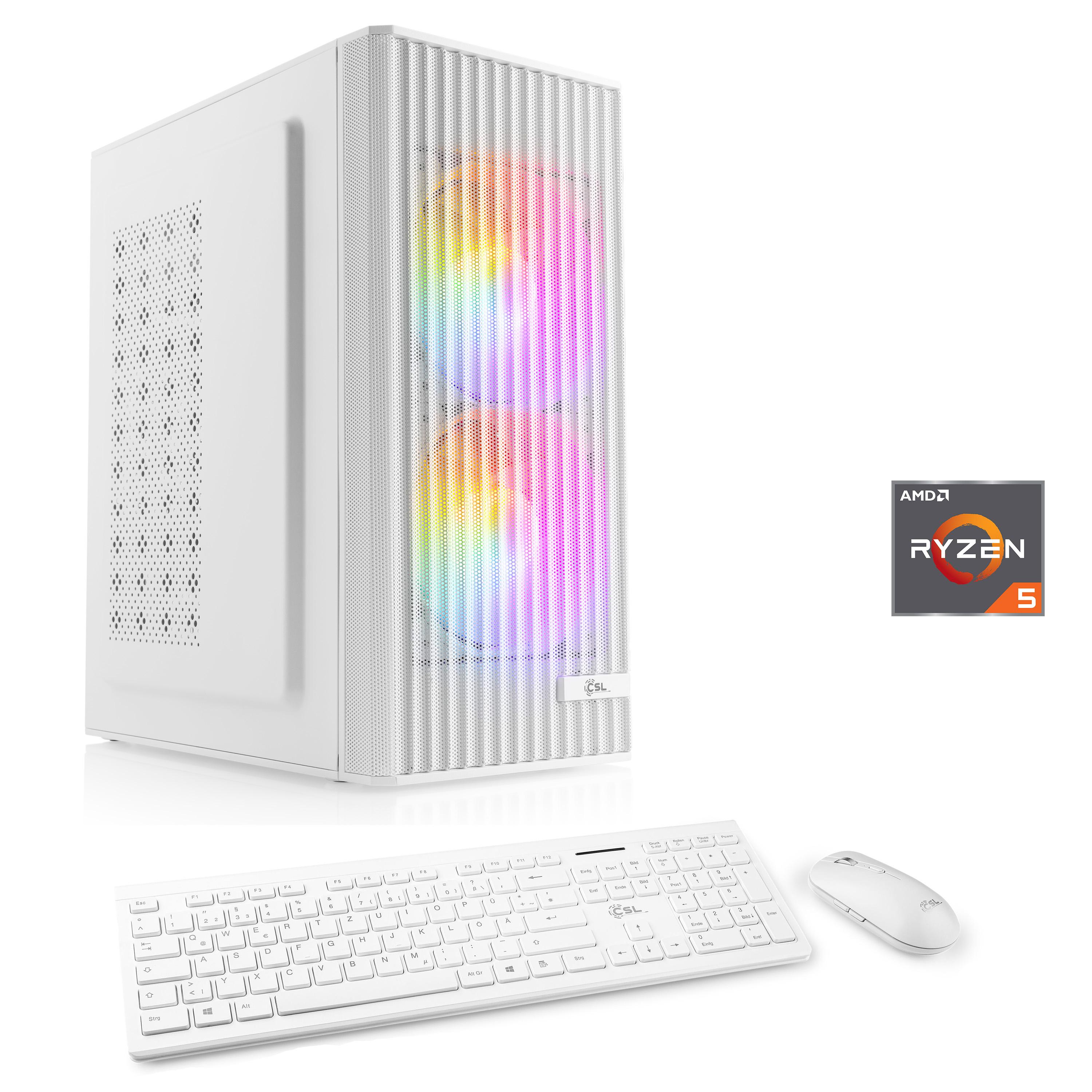 CSL PC "Spectrum V26121", weiß, Microsoft Windows 11 Home (64 Bit), 16 GB RAM 1.000 GB SSD, Desktop-PCs, PC
